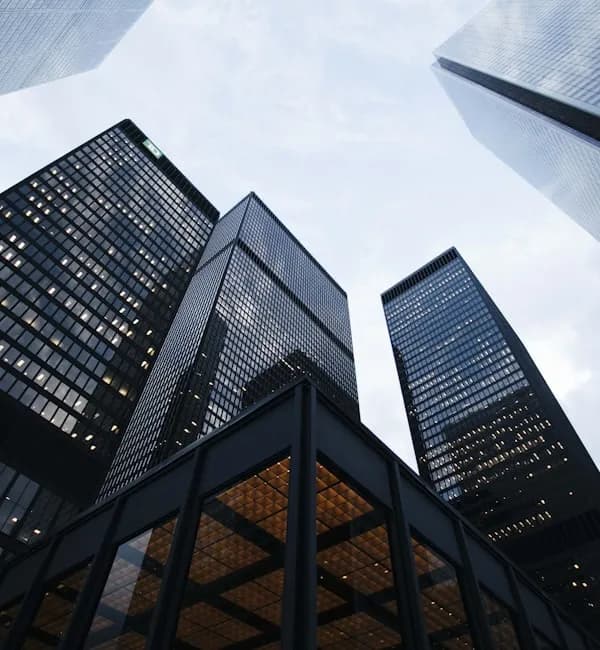 Modern commercial real estate skyline